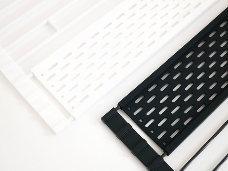 シリコーントレー付き折り畳みタワー水切りラック