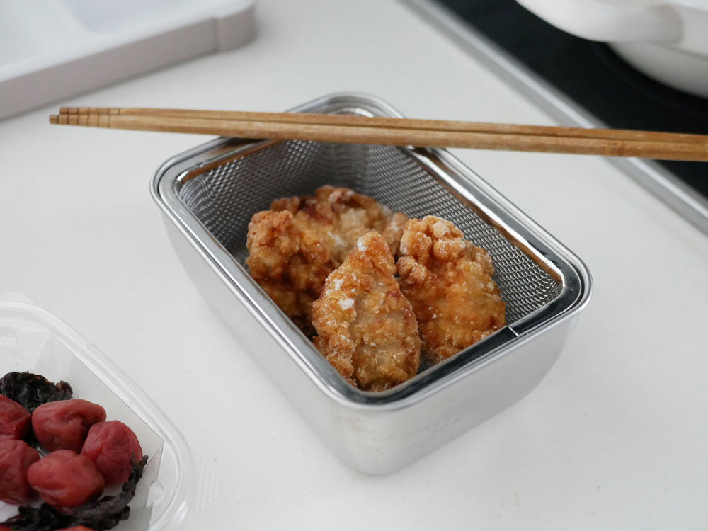 下村企販 シリコンフタ付角バット＆ザル