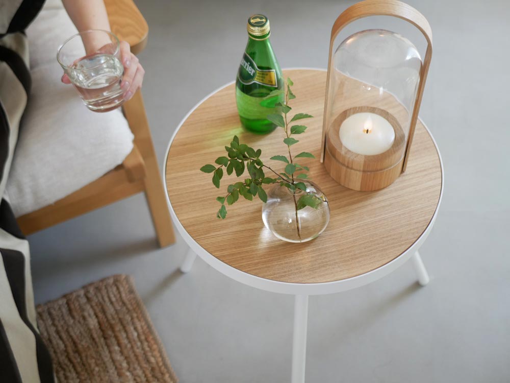 山崎実業 タワーサイドテーブル 丸型