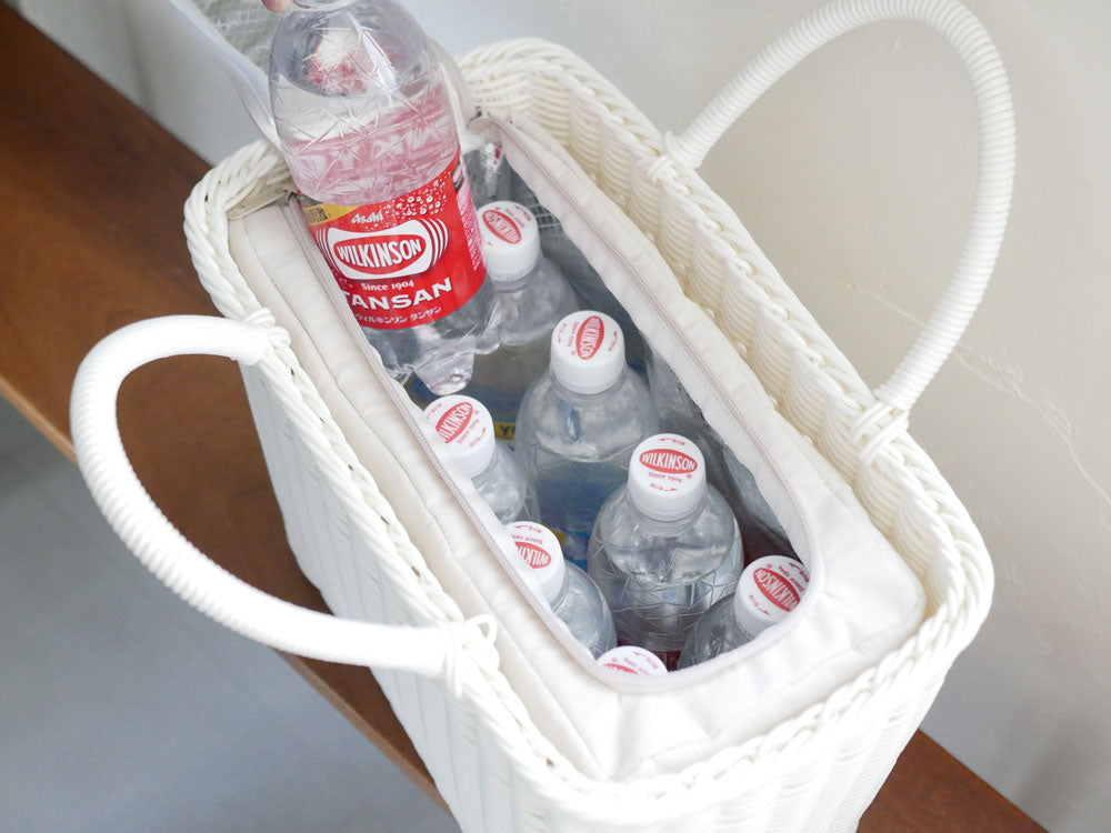 Creerクレエ ユティルピクニッククーラーバッグ、ハンドル付きの収納用ウィックリーバスケット