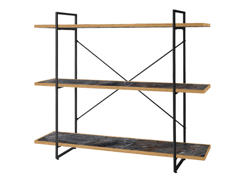 アデペシュPOLオープンシェルフ。スチールフレームとオーク無垢材を使用した3〜5ラックの書棚