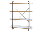 アデペシュPOLポルオープンシェルフのスチールフレームに並ぶ複数の木製棚が配置された収納棚の画像