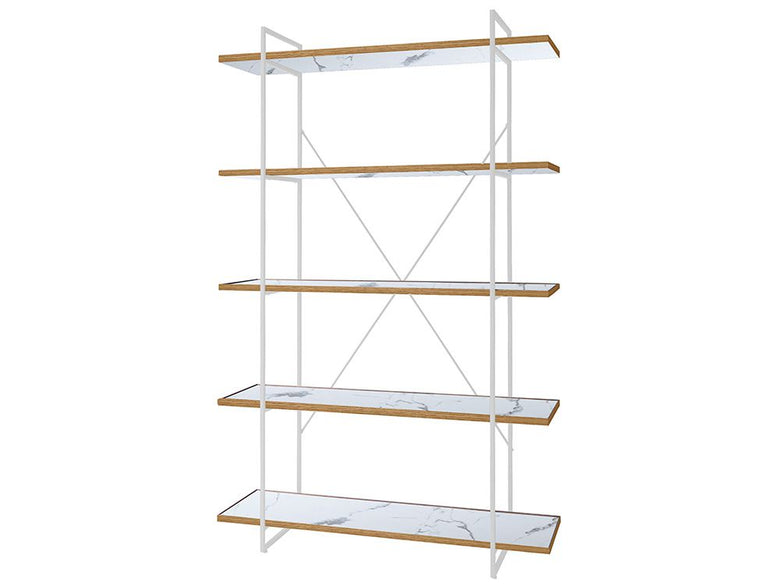 アデペシュPOLポルオープンシェルフ、スチールフレームとオーク無垢材を使用したオープンラック