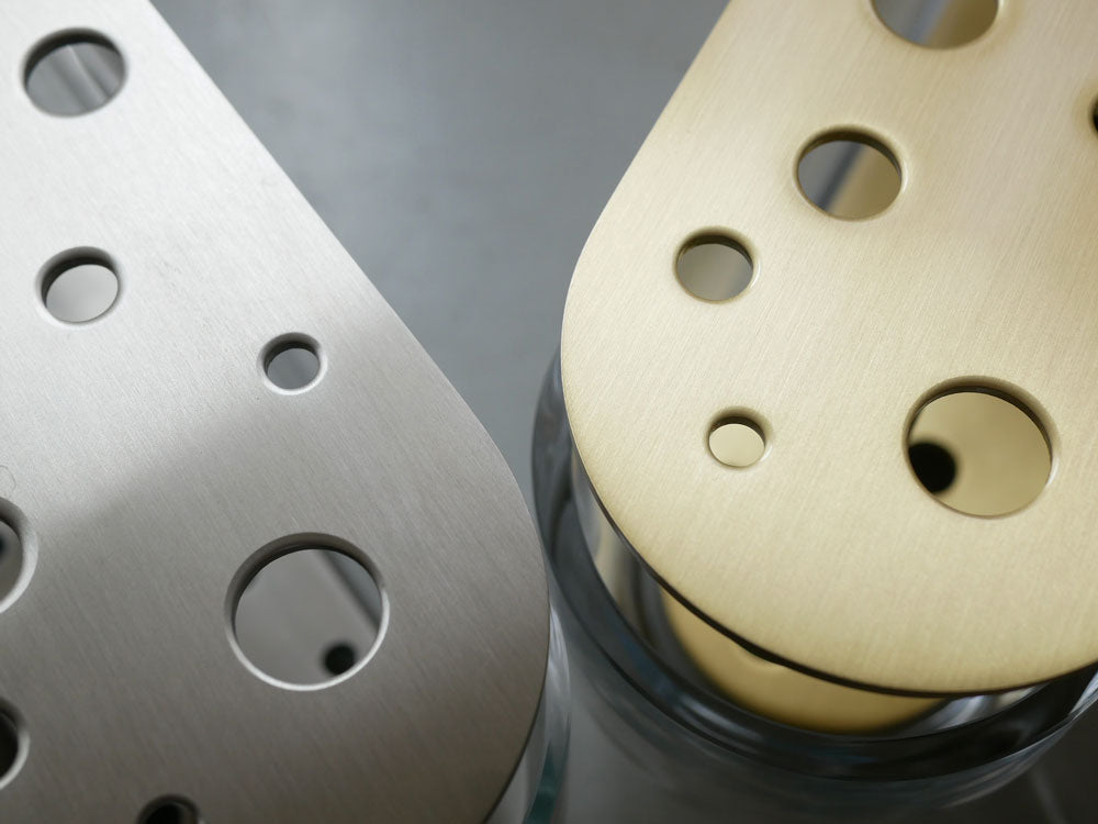 ガラスとステンレス製のフリッツ・ハンセンIKEBANAスタイル花瓶