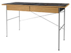 アデペシュPOLデスク。スチールフレームとオーク無垢材の天板を使用したデザインの書き物デスク、幅900mm、高さ720mm