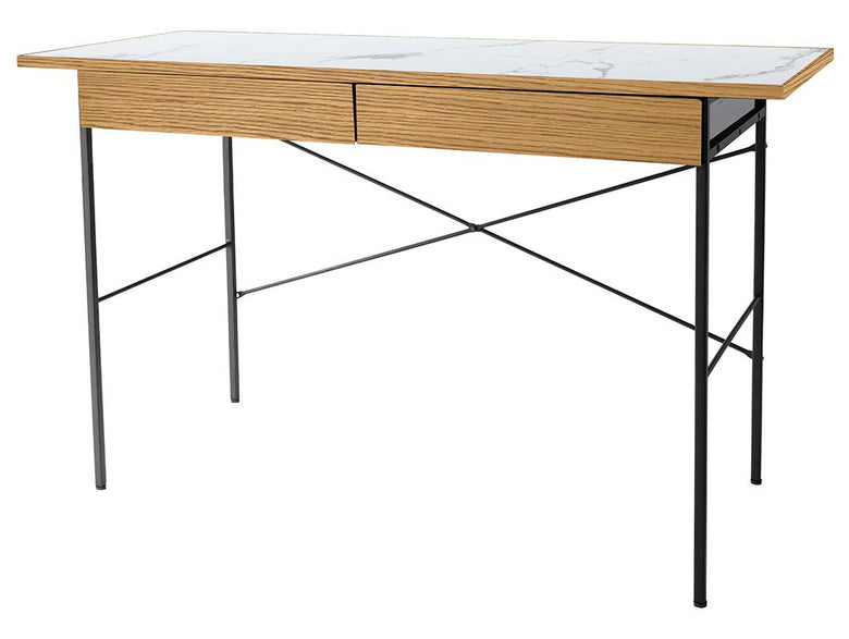 スチールフレームとオーク木材の天板を持つadepecheのPOLポルデスク