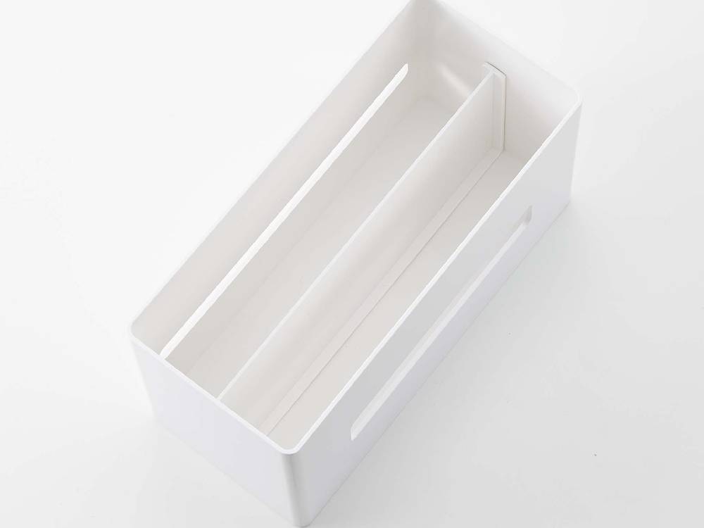 オフィス用プラスチック製スマート両面ティッシュケースと蓋の画像