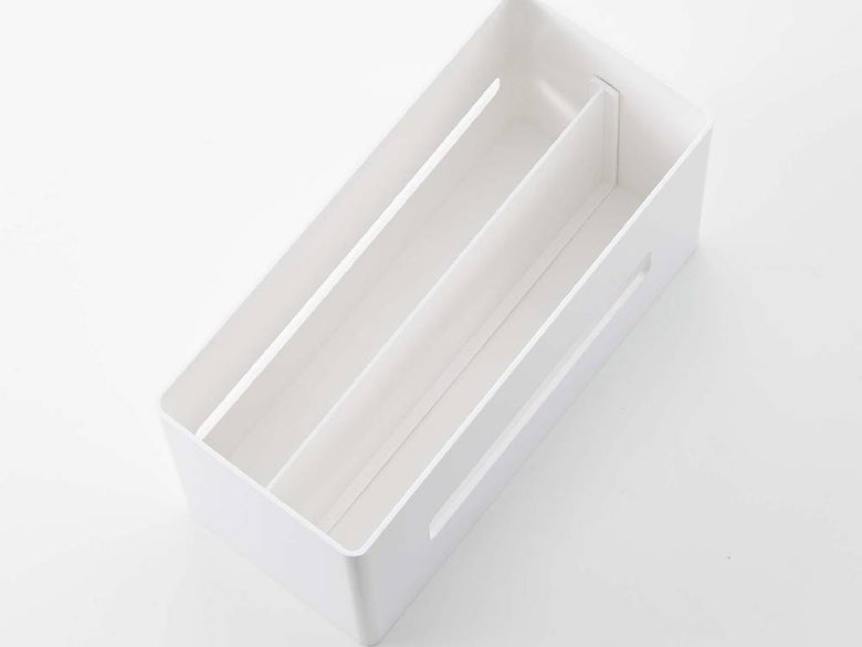 オフィス用プラスチック製スマート両面ティッシュケースと蓋の画像