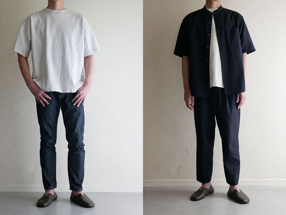 レプリエノイエルッツの携帯スリッポンL、デニム風合成皮革製で袖と襟にポケットが付いたデザイン