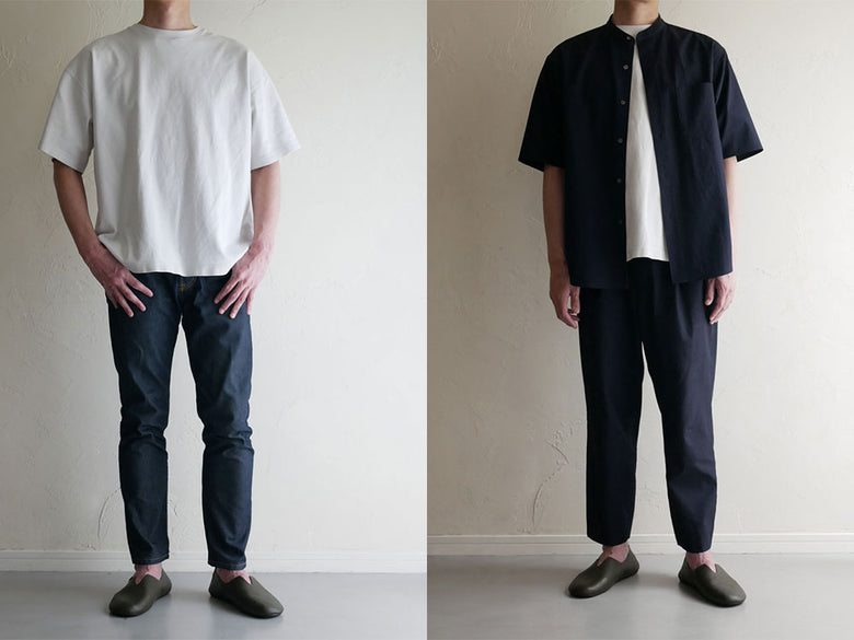 レプリエノイエルッツの携帯スリッポンL、デニム風合成皮革製で袖と襟にポケットが付いたデザイン