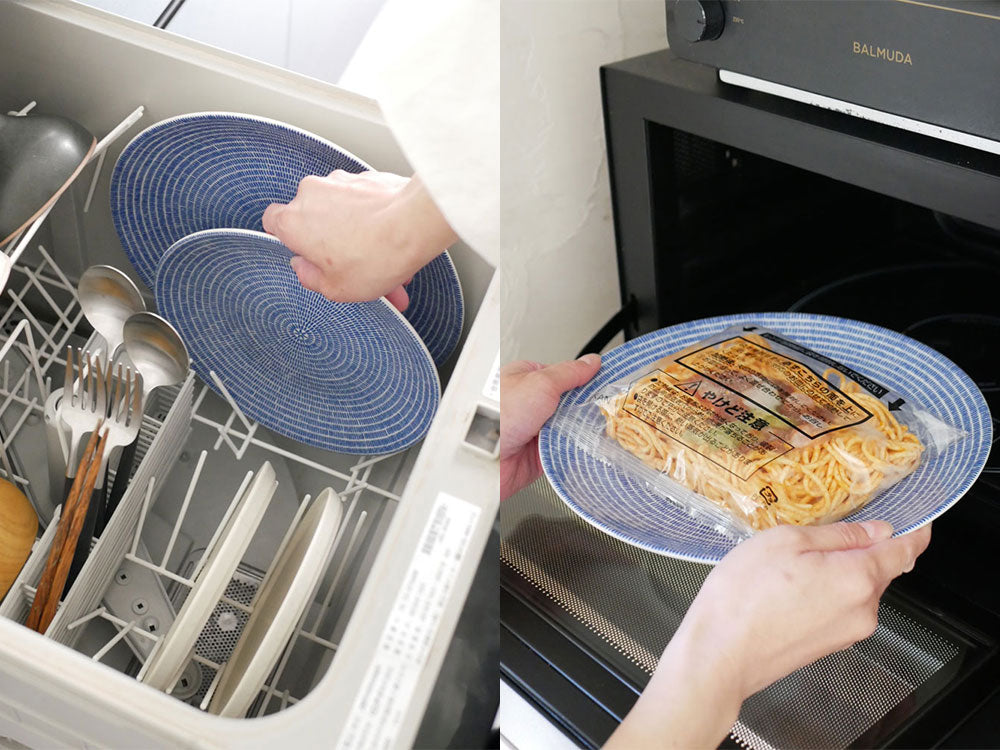 【Arabia/アラビア】24hアベックプレートとキッチン家電、調理器具が配置された家庭用キッチンの様子