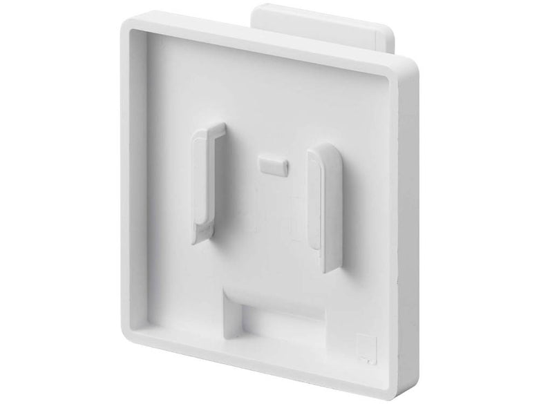 MISTのフィルムフック ワイドクリップ2個セット。耐荷重500gのプラスチック製クリップが光沢のある壁面に取り付けられる様子