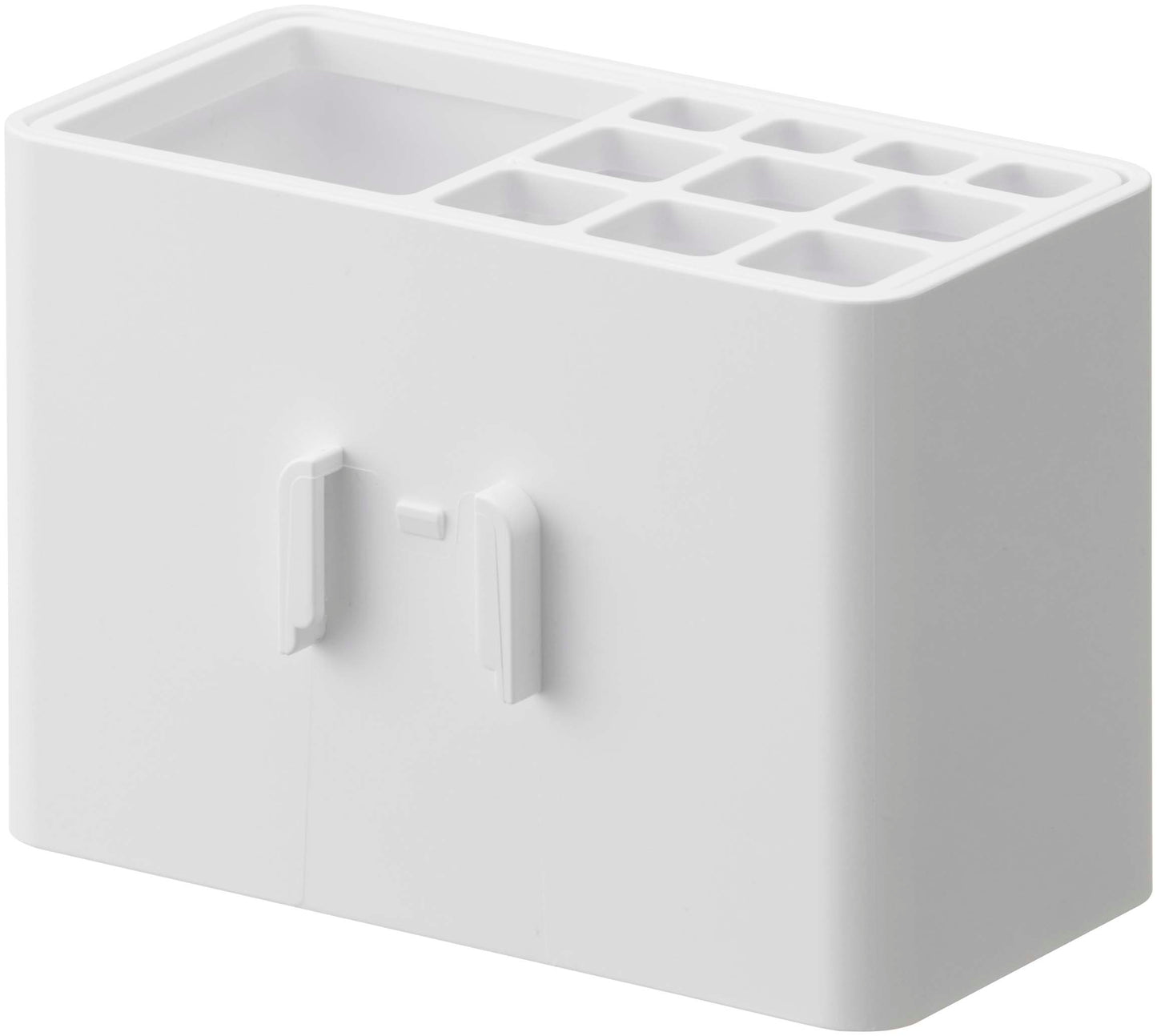 【MIST/ミスト】フィルムフック歯ブラシスタンド。ABS樹脂製で光沢のある平らな壁面に取り付け可能、2つのフックが付属