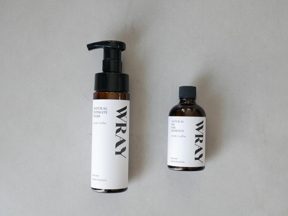 【WRAY/レイ】ナチュラルインティメイトウォッシュ200mLガラスボトル、ラベル付き