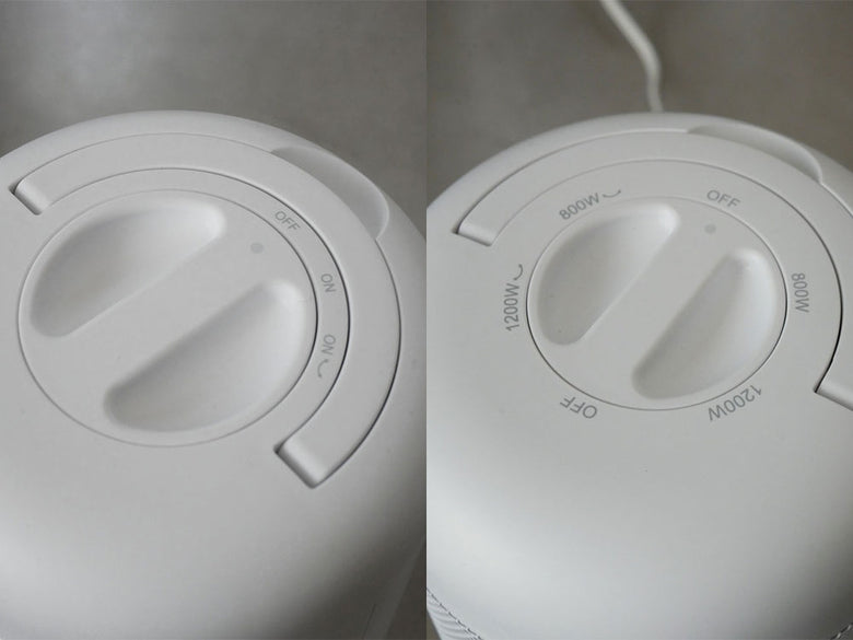 スリーアップ製白色ハンドル付き首振りセラミックファンヒーター