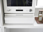 ツーウェイ キッチン家電用の下引き出しとスライドテーブルを備えたスチール製収納棚