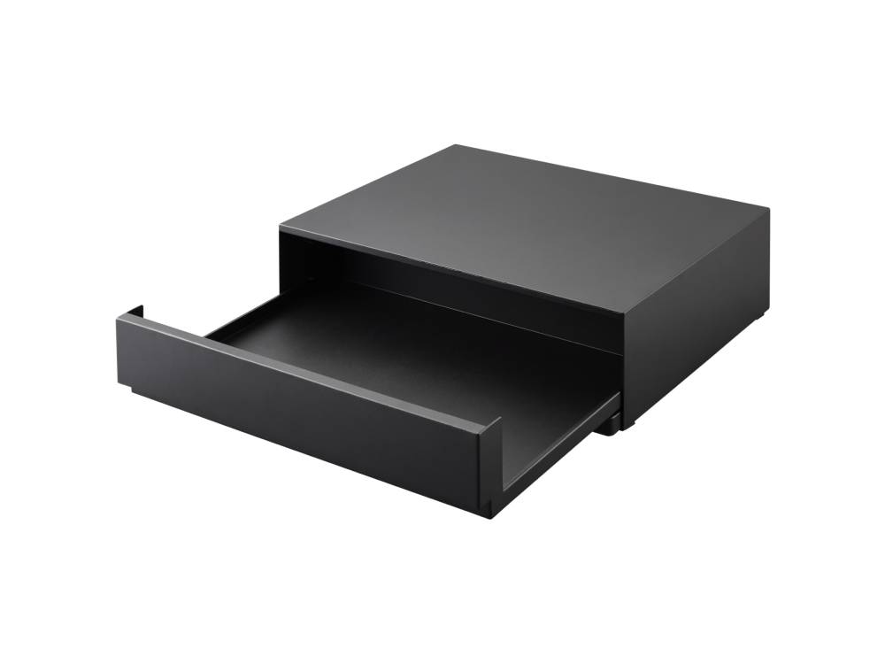 タワー型キッチン家電収納家具、下引き出しとスライドテーブル付き