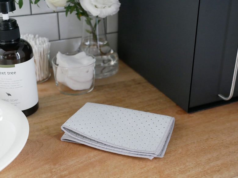 tidy/ティディ製ウォームグレーとウォームブルーの拭き跡を残さないポリエステルワイプクロス