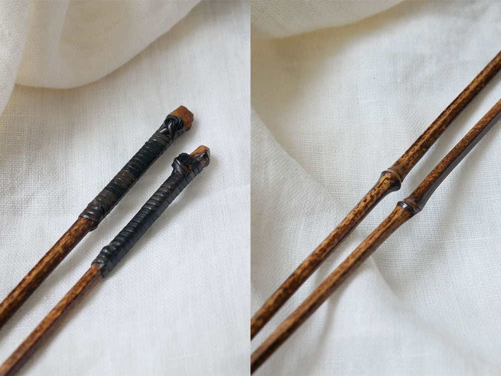 黒竹と籐仕上げの公長斎小菅製取り箸