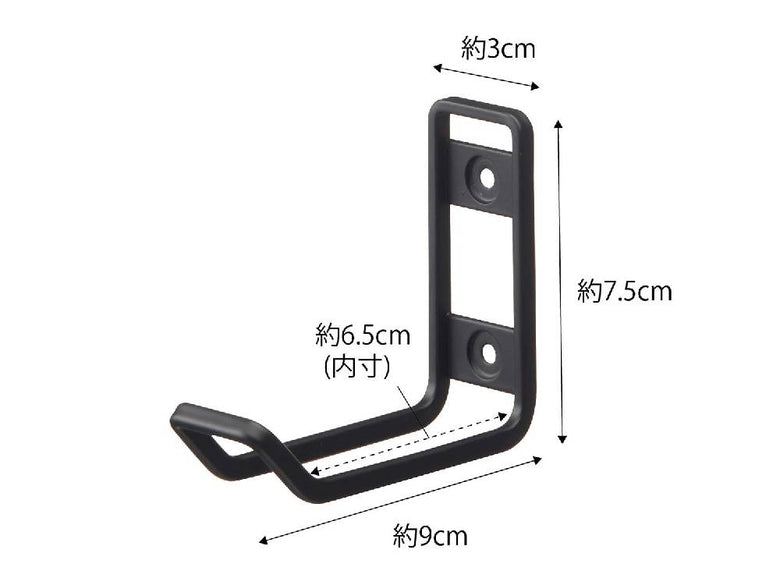 タワー製ウォールトイレ用品収納フック。スチール素材で粉体塗装され、サイズは幅3cm、奥行き9cm、高さ7.5cm。壁面に簡単に取り付け可能なシンプルなデザイン