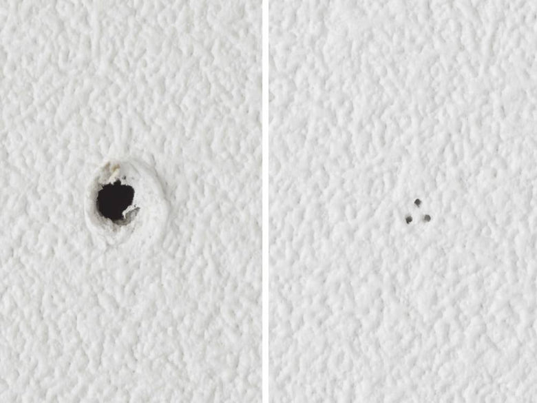 石こうボード壁に対応したスチール製折り畳み棚「タワー」。使用時サイズは幅約41cm、奥行26cm、高さ25.5cmで、収納時は幅41cm、奥行4cm、高さ25.5cm。マグネットとシリコーンクッションが付属しています。