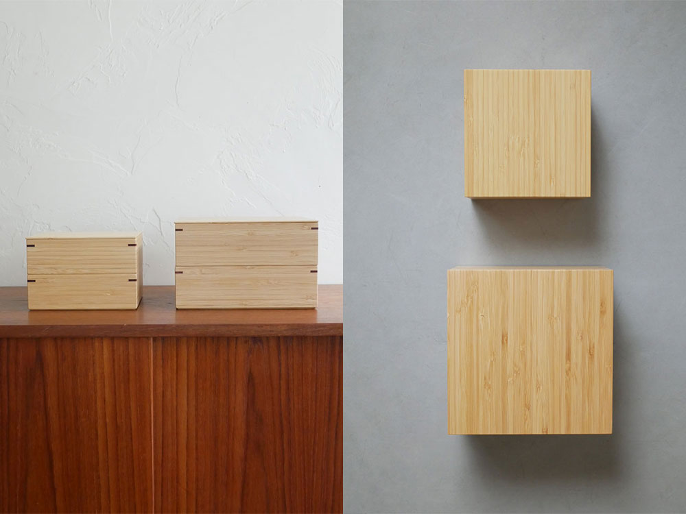 竹集成材とウレタン塗装仕上げの公長斎小菅二段重箱