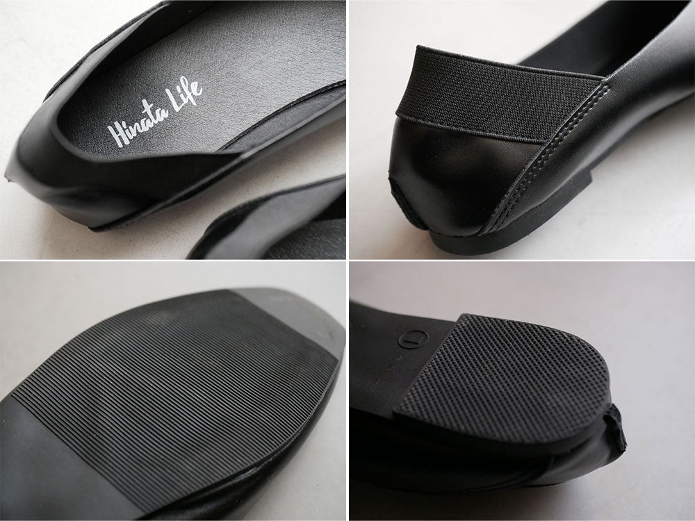 Hinata Lifeのストラップ付き銀色バレエフラット。合成皮革とゴム底を使用したエレガントなドレスシューズ。