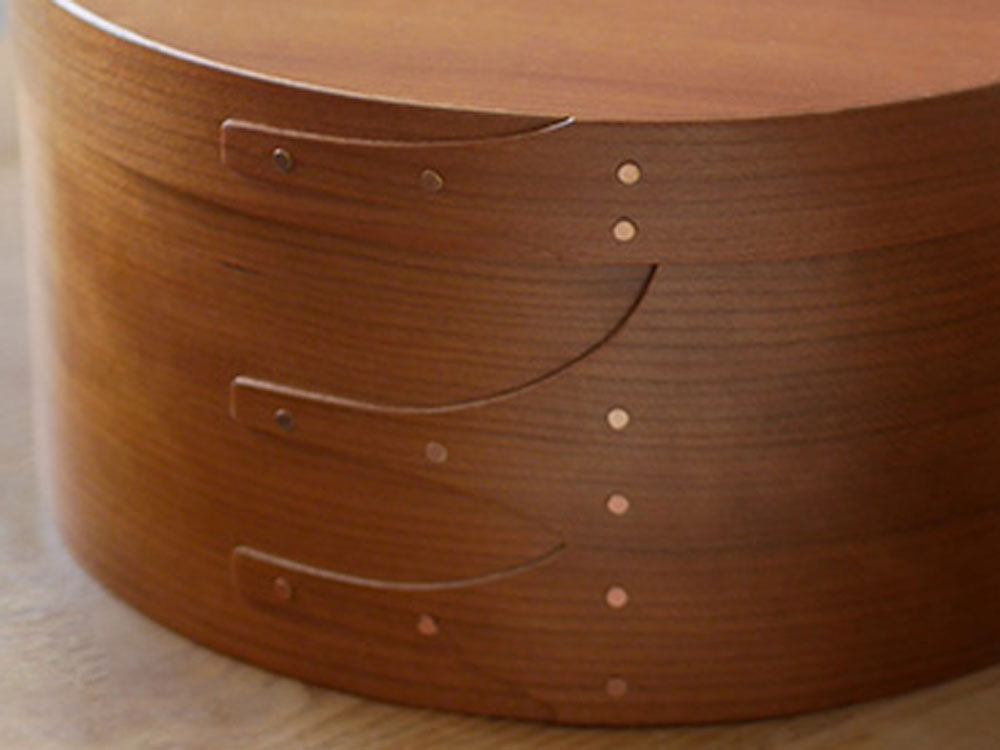 チェリー材を使用した台湾製アクシスシェーカーラウンドボックスの木製収納ボックス