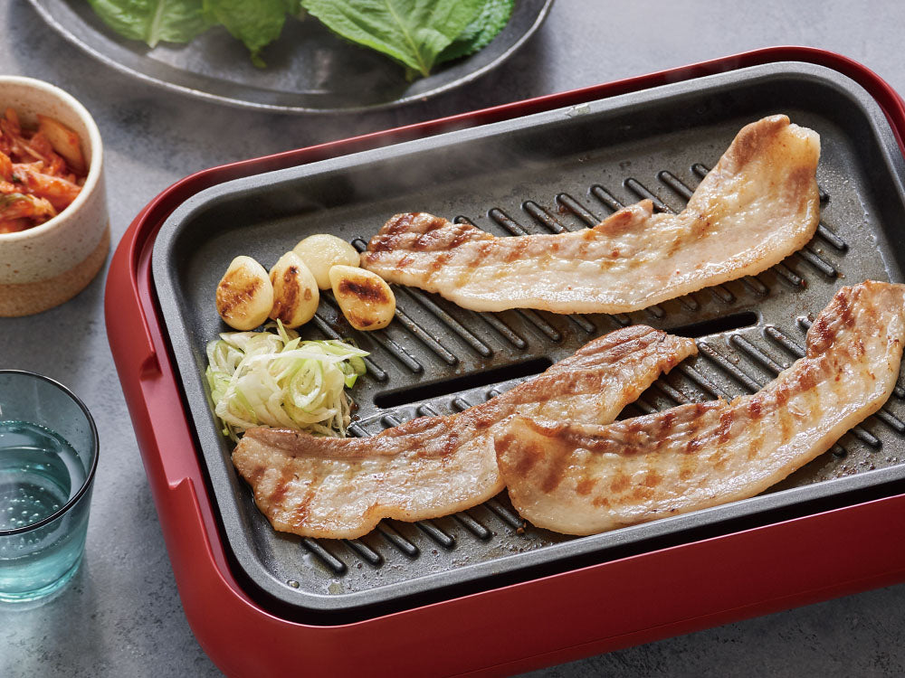 【未使用】＜recolte＞丸洗いできるコンパクトなホットプレート recolte】丸洗いできるコンパクトなホットプレート用グリルプレート