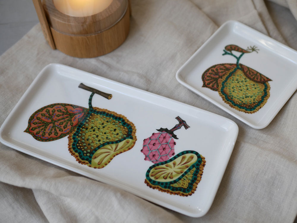 Iittala（イッタラ）のタイカサトデザインによるタイ産磁器製スクエアプレートとレクタングルプレートのセット
