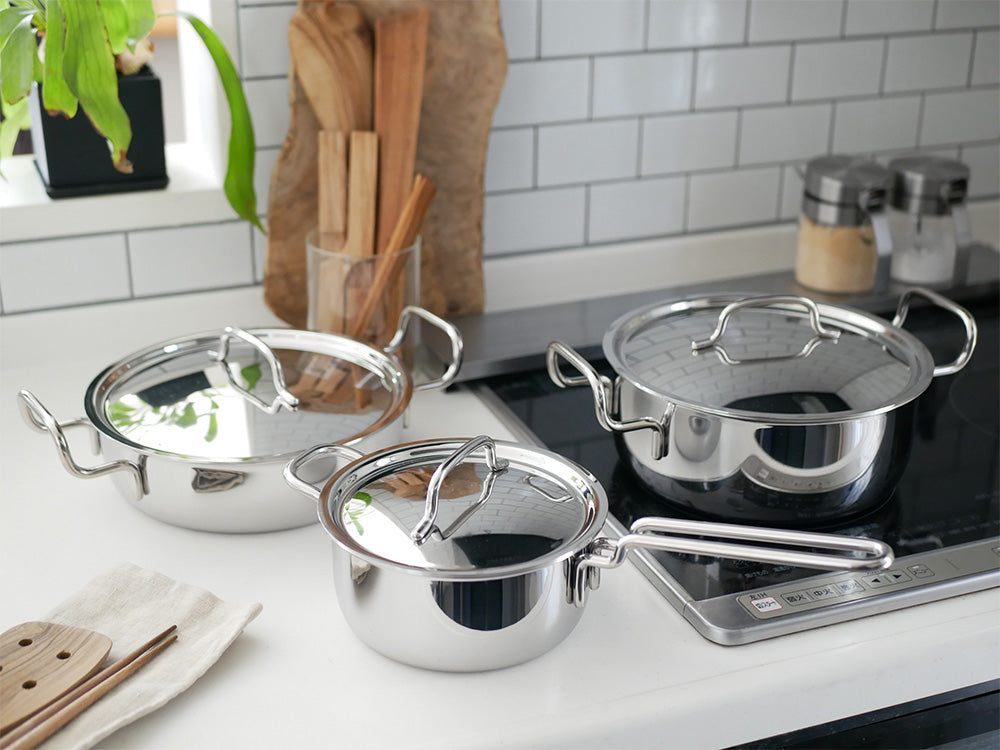 15年保証の日本製ジオプロダクト蓋付き片手鍋16cm