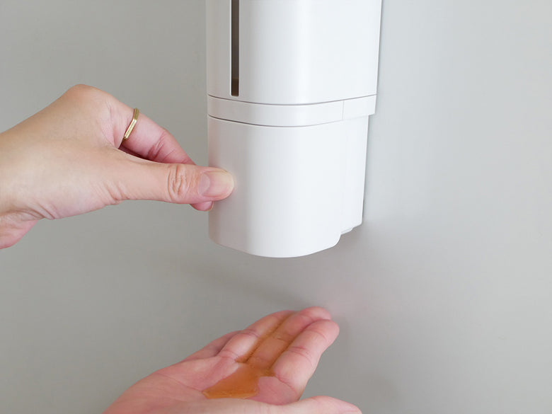 リッチェル製シールフックディスペンサー、プラスチック製の円筒形容器