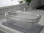 すっきり暮らす銀色メッシュの18-8ステンレス製水切りかご