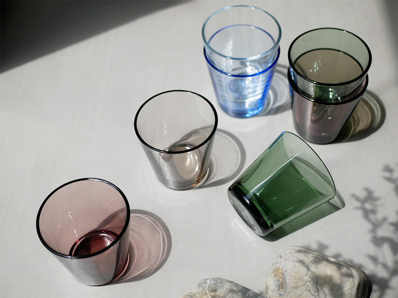 イッタラのカルティオ タンブラーペア、透明な無鉛ガラス製フィンランド製飲料用グラス2個セット