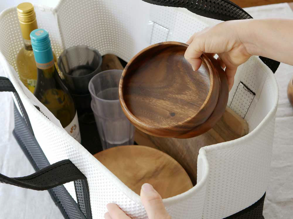 選べるやさしいアカシア食器 スクエアトレー4仕切り付 / 2枚組｜【公式