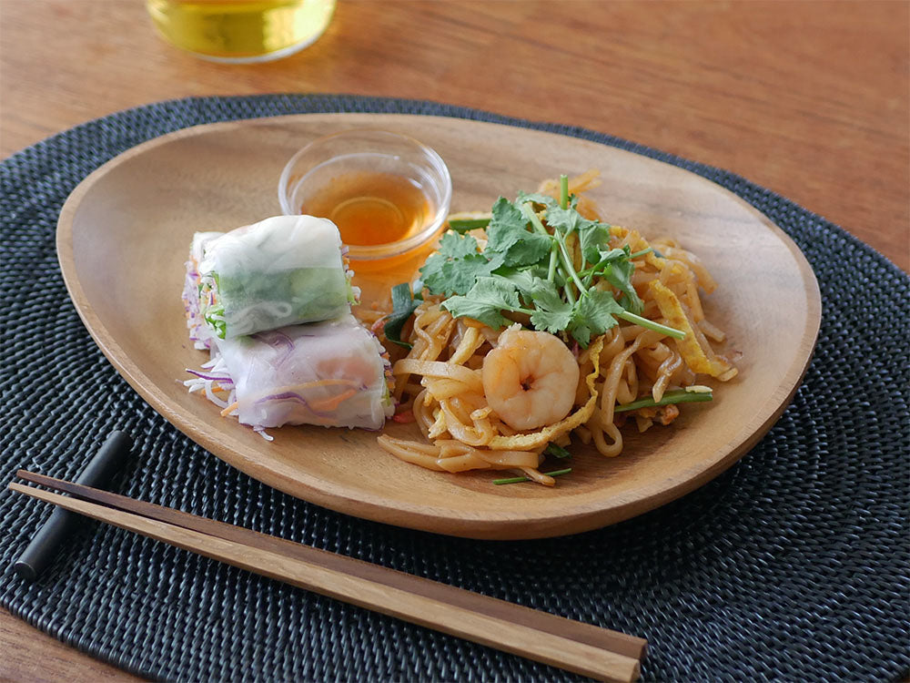 選べるやさしいアカシア食器 スクエアトレー4仕切り付 / 2枚組｜【公式
