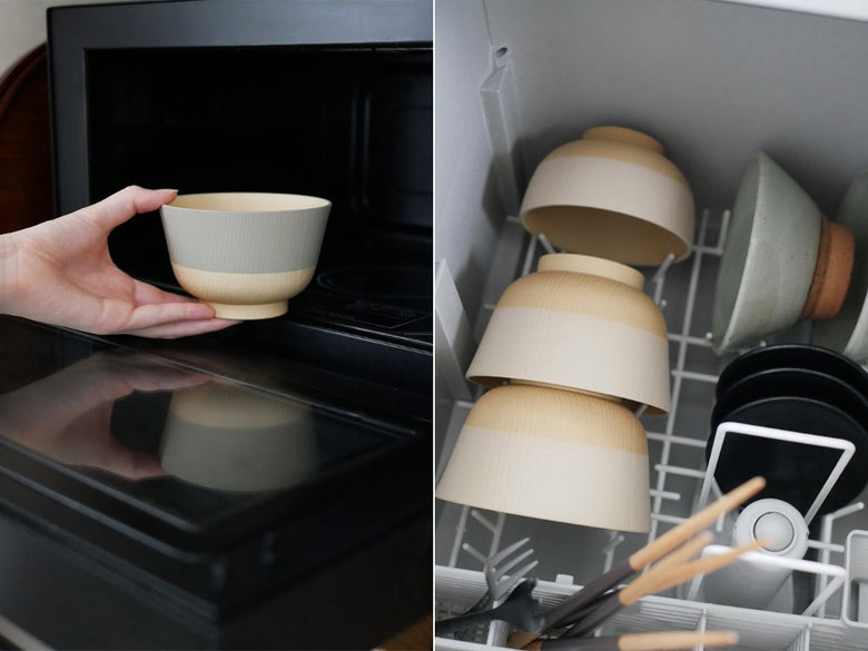 やさしい彩りシリーズの抗菌汁椀、抗菌丼、八角箸が揃ったキッチンウェアセット