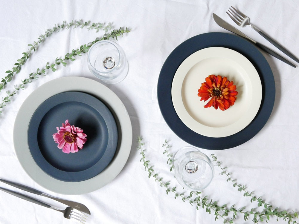 【SAKUZAN】Saraシリーズの磁器製プレートとボウルのセット