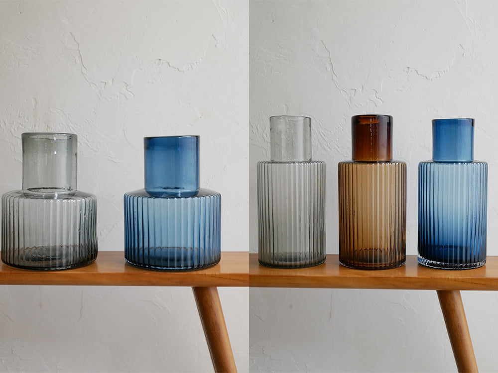 shesayシセイの透明な円筒形ガラスフラワーベース プロップ ワイドタイプ