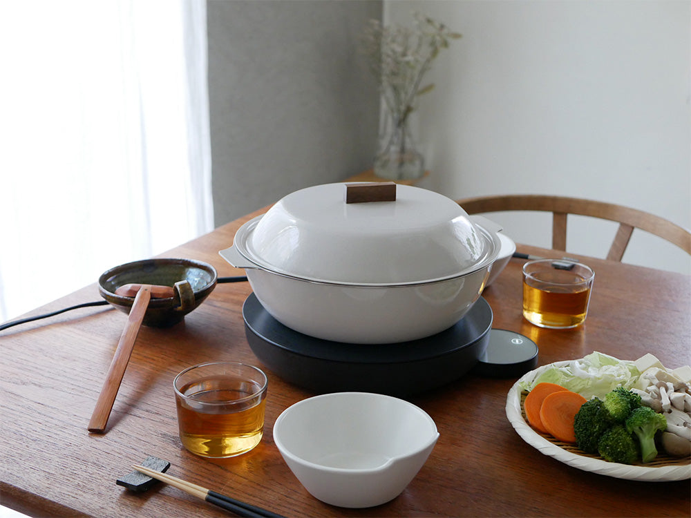 ひなたライフ　卓上鍋＆蒸し器セット Arnest/アーネスト】とにかく洗いやすいステンレス卓上鍋/のせるだけ