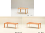オーク突板と天然木を使用した高さ調節可能なリビングこたつテーブル