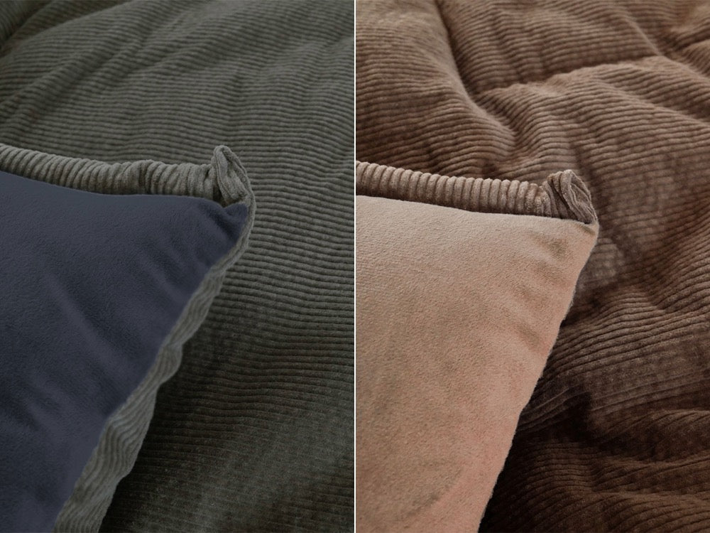 adepecheアデペシュのリバーシブルこたつ布団。綿100％の表面とポリエステル中材を使用した二面デザイン。