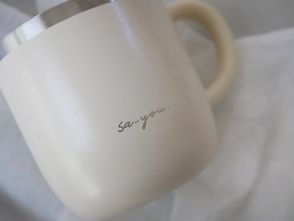 オンドゾーンの白湯マグ230mlグレー、ステンレス製セラミックカップ