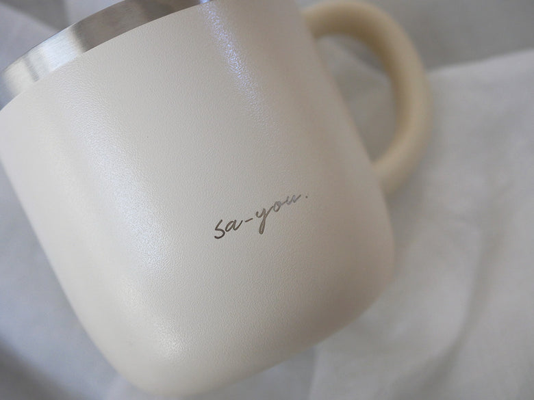 オンドゾーンの白湯マグ230mlグレー、ステンレス製セラミックカップ