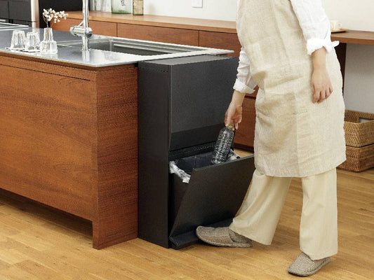 SOLOW通路用ペダル分別ストッカー2段45L