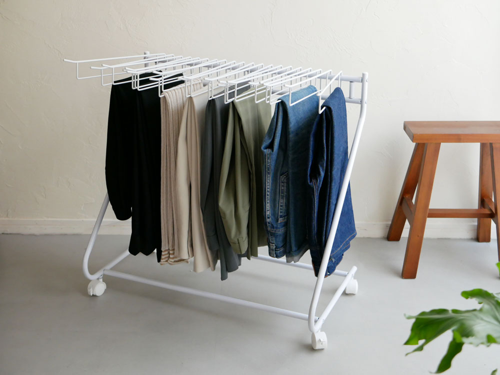 ビーワースセレクション スラックスハンガー20本掛け ホワイト