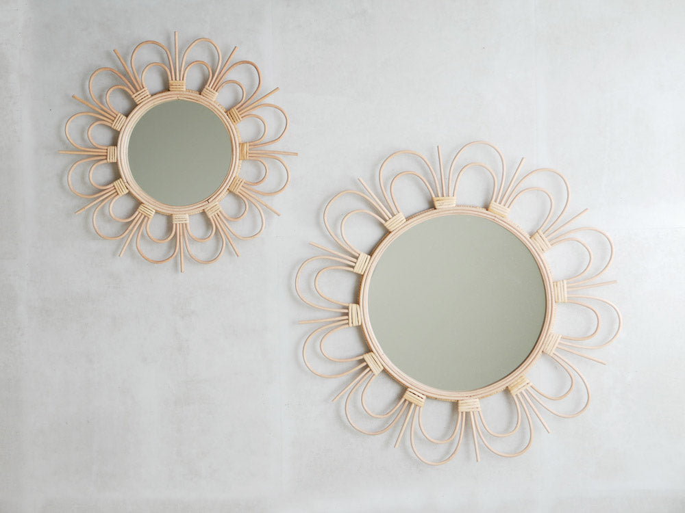 アデペシュ製銅色ラタンフレームのミラー