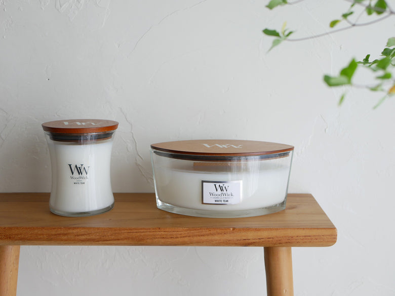 木製蓋付きガラス製WoodWickキャンドル