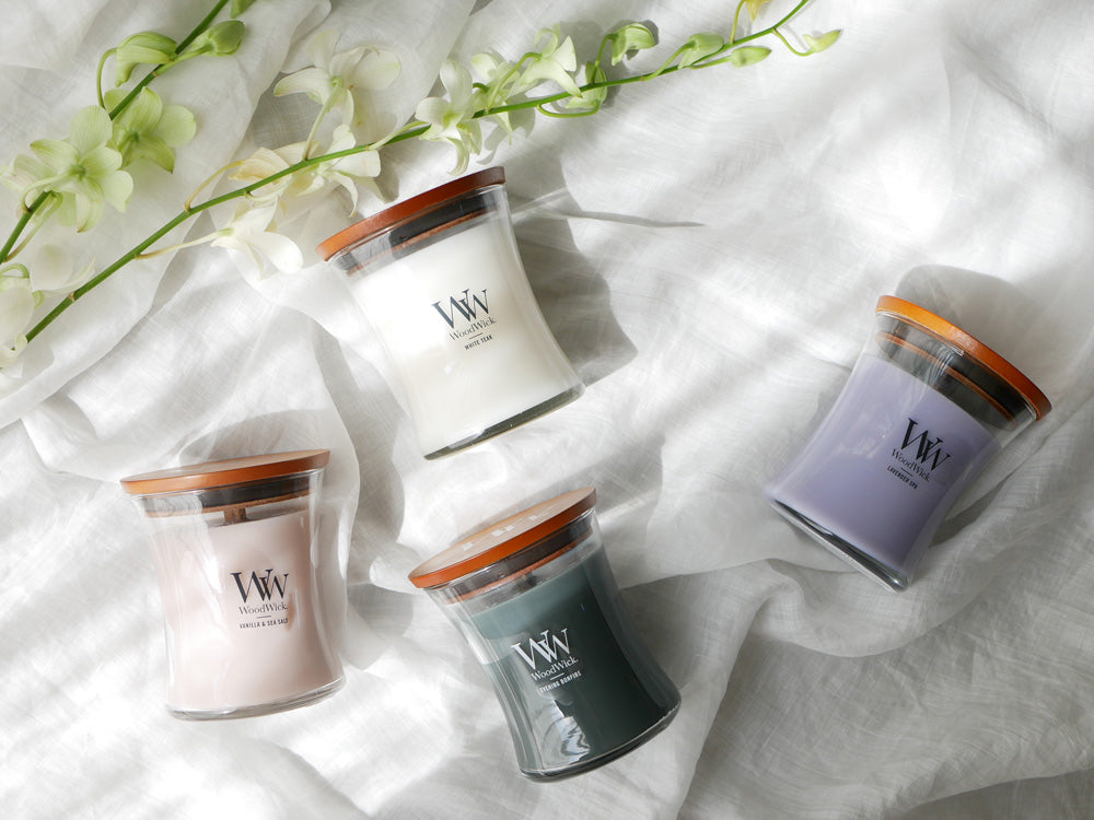 カメヤマWoodWickキャンドル ガラス製木芯