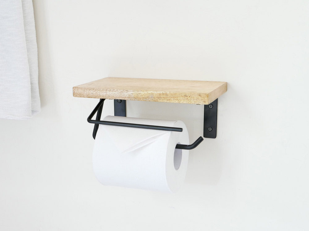 【POSH LIVING/ポッシュリビング】トイレットペーパーホルダー ウッド&アイアン